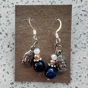 Handmade Buddha Earrings with Crystals
